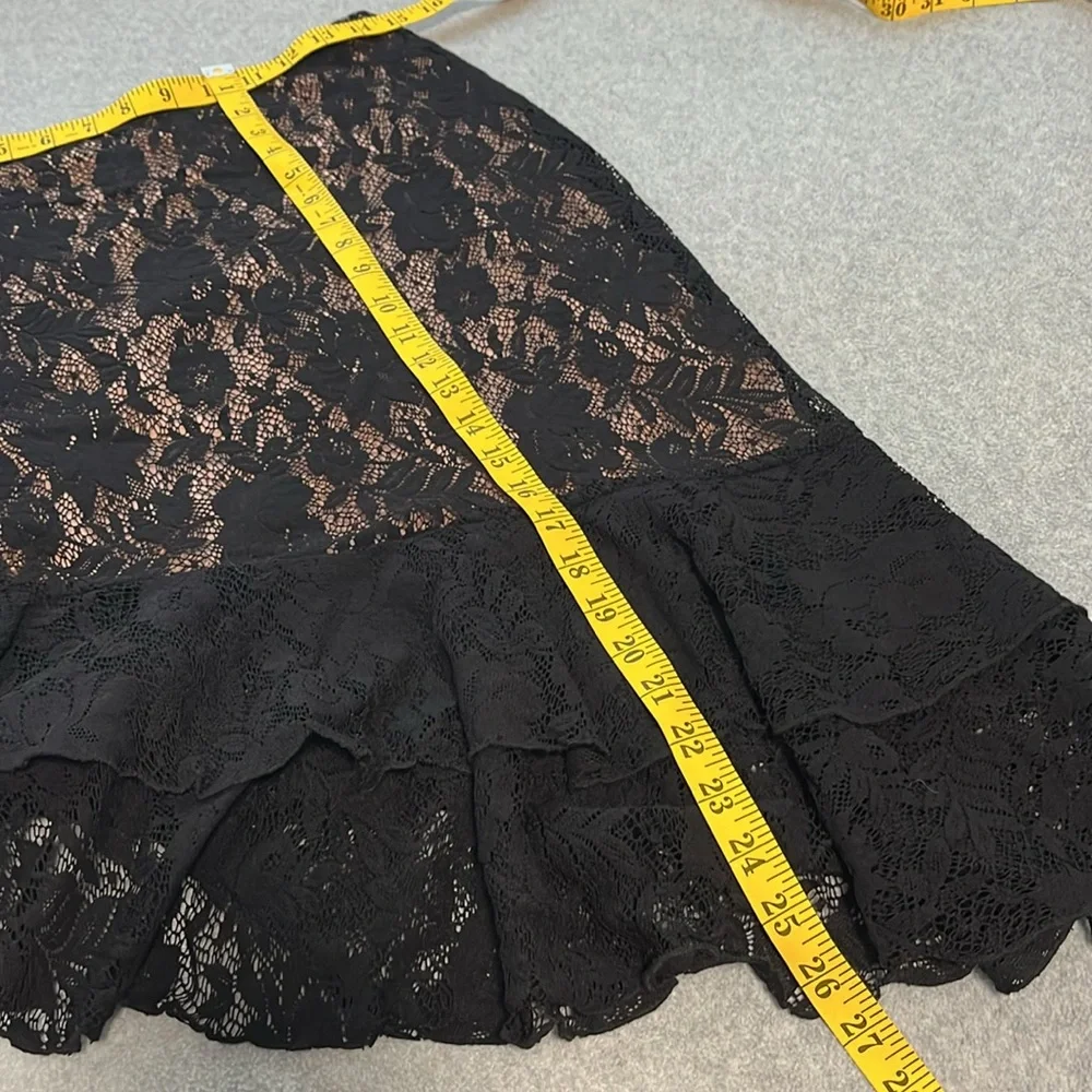 Whimsigoth Fairy Grunge Lace Skirt Large Vamp Asymmetrical Floral Witchy
